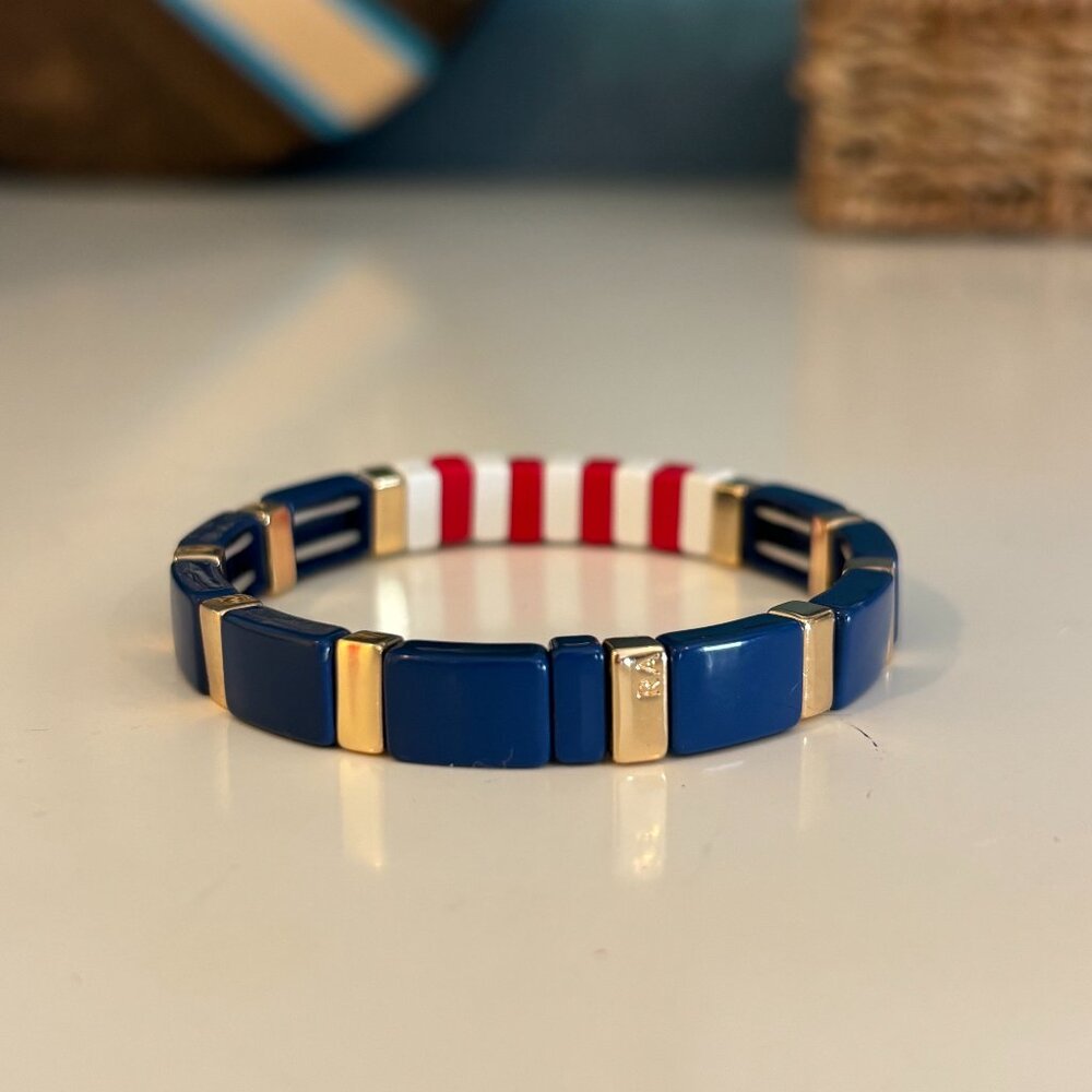 Roxanne Assoulin Americana Beaded Enamel Bracelet - Picture 3 of 5